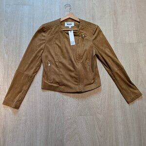 BB Dakota Steve Madden Tan Moto Jacket Asymmetrical Zipper Western Suede feel